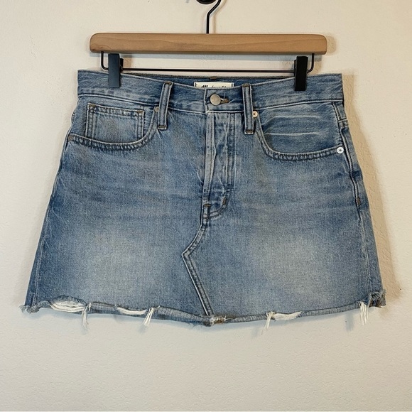 Madewell Rigid Denim Relaxed Mini Skirt in Rosehill Wash Size 26 StyleL371 - Picture 2 of 14